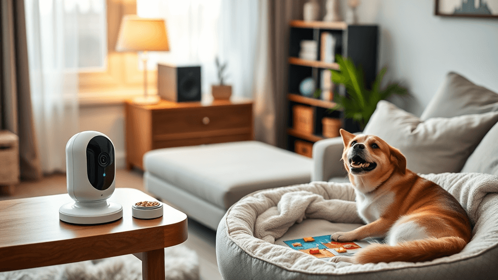 Ambiente residencial aconchegante com pets e tecnologia (1)