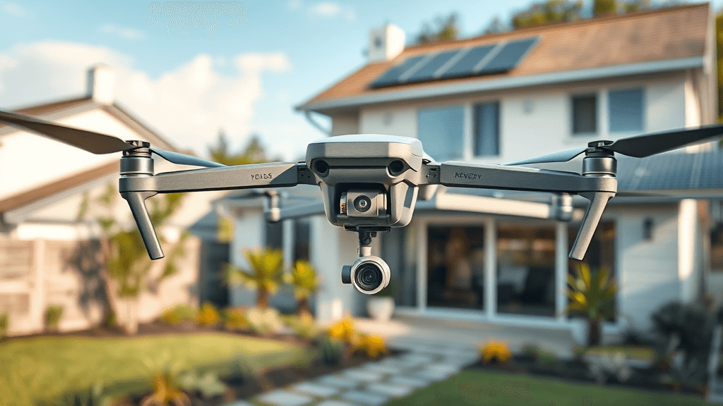 Drone sobrevoando quintal residencial moderno (1)