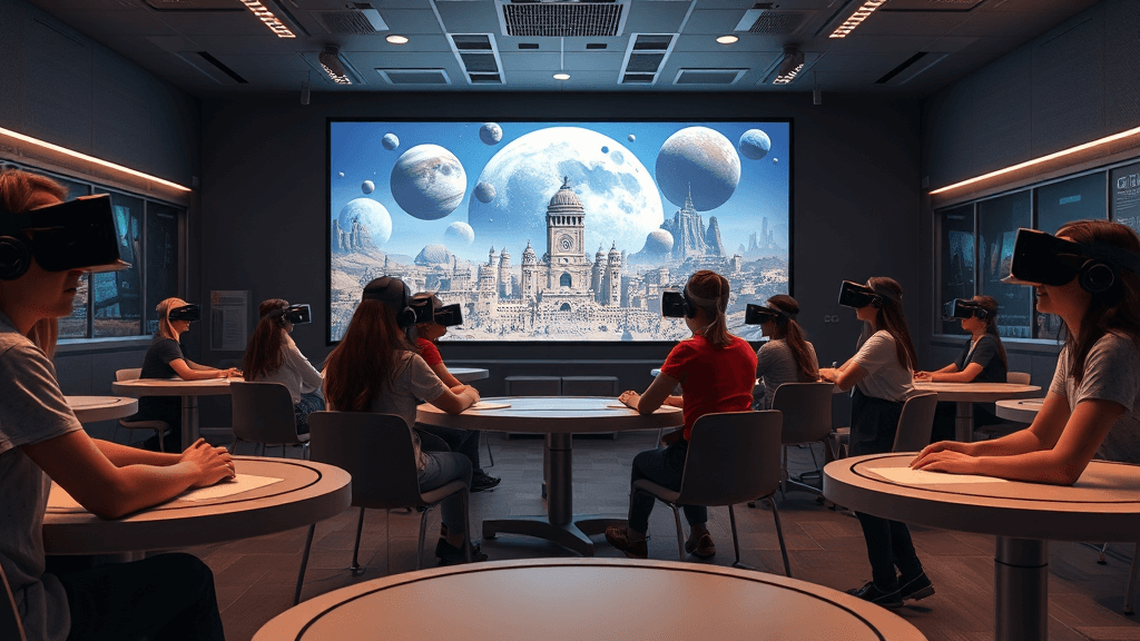 Futuristic classroom with vr students (1)